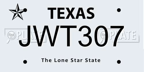 JWT307 Texas License Plate
