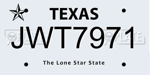 JWT7971 Texas License Plate