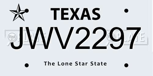 JWV2297 Texas License Plate