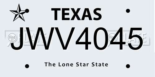 JWV4045 Texas License Plate