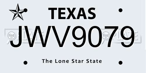 JWV9079 Texas License Plate