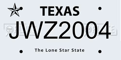 JWZ2004 Texas License Plate