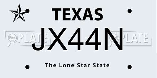 JX44N Texas License Plate
