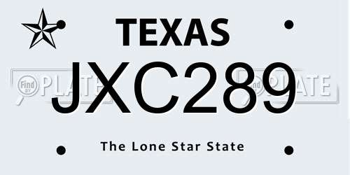 JXC289 Texas License Plate