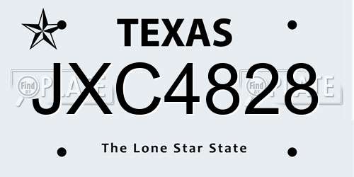 JXC4828 Texas License Plate