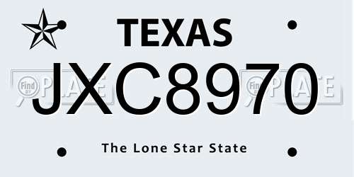 JXC8970 Texas License Plate
