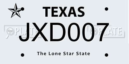 JXD007 Texas License Plate