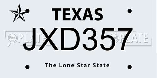 JXD357 Texas License Plate