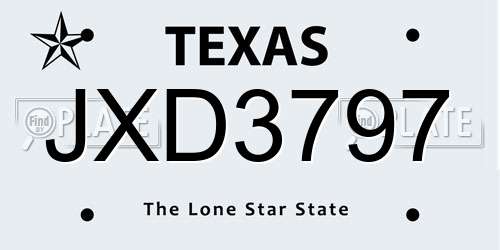 JXD3797 Texas License Plate