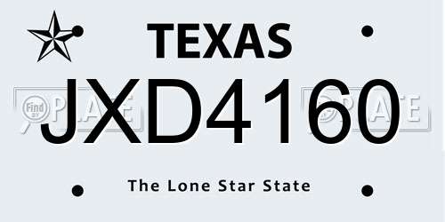 JXD4160 Texas License Plate
