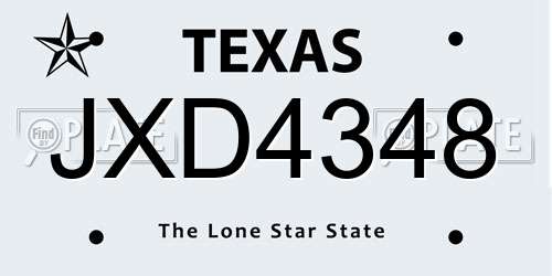 JXD4348 Texas License Plate