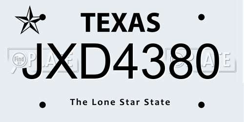 JXD4380 Texas License Plate