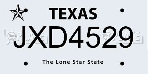 JXD4529 Texas License Plate