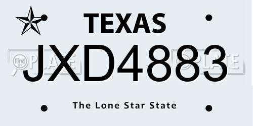 JXD4883 Texas License Plate