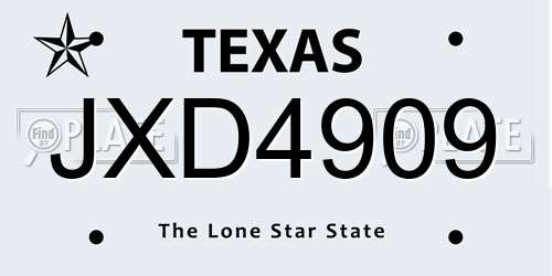 JXD4909 Texas License Plate