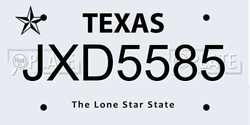 JXD5585 Texas License Plate