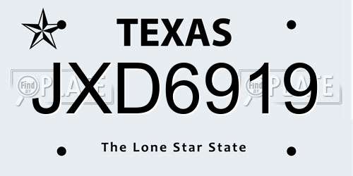 JXD6919 Texas License Plate