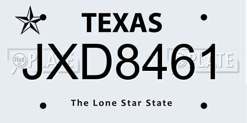 JXD8461 Texas License Plate