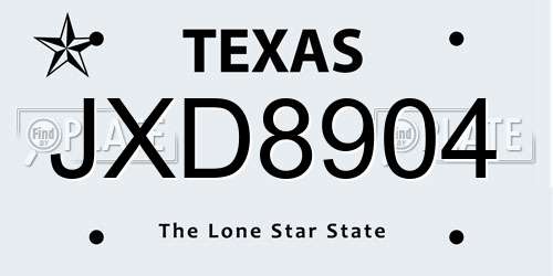 JXD8904 Texas License Plate