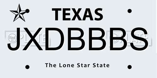 JXDBBBS Texas License Plate