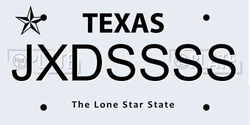JXDSSSS Texas License Plate