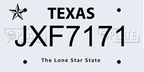 JXF7171 Texas License Plate