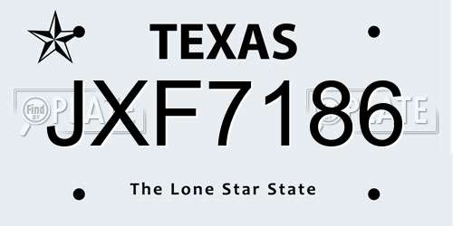 JXF7186 Texas License Plate