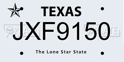 JXF9150 Texas License Plate