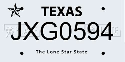 JXG0594 Texas License Plate