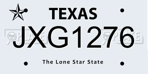 JXG1276 Texas License Plate
