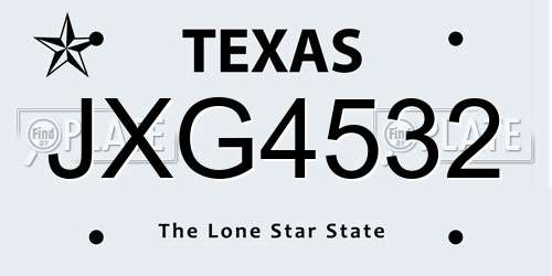 JXG4532 Texas License Plate
