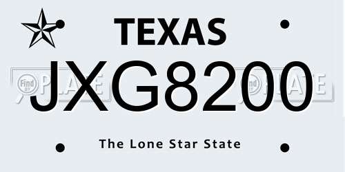 JXG8200 Texas License Plate