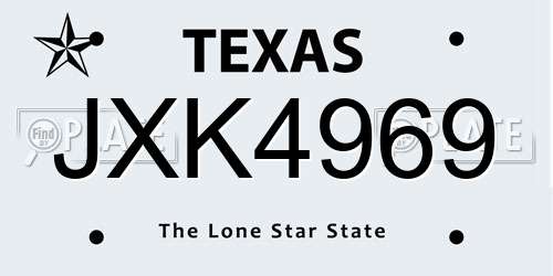 JXK4969 Texas License Plate