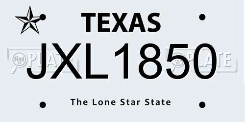JXL1850 Texas License Plate