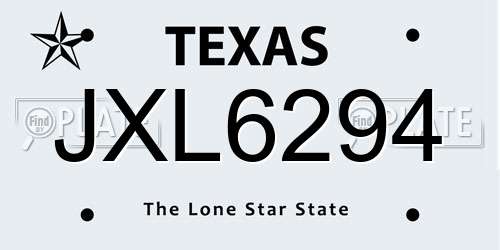 JXL6294 Texas License Plate