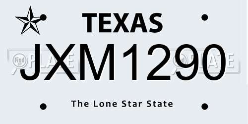 JXM1290 Texas License Plate