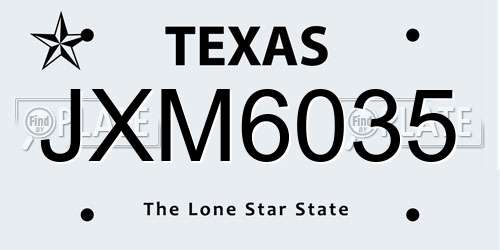 JXM6035 Texas License Plate