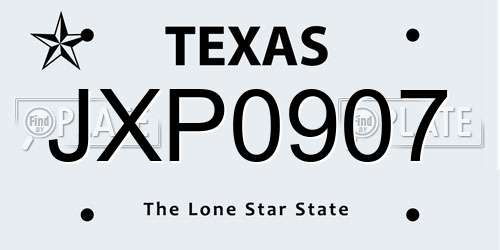 JXP0907 Texas License Plate