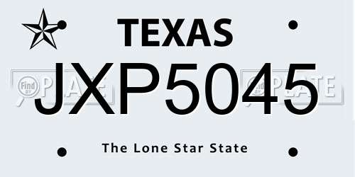 JXP5045 Texas License Plate