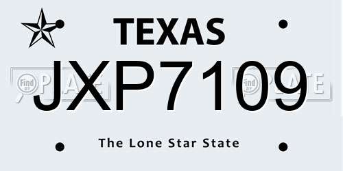 JXP7109 Texas License Plate