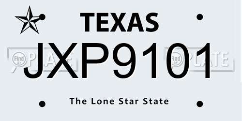 JXP9101 Texas License Plate