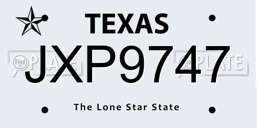JXP9747 Texas License Plate