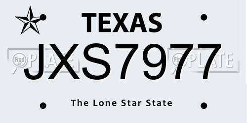 JXS7977 Texas License Plate