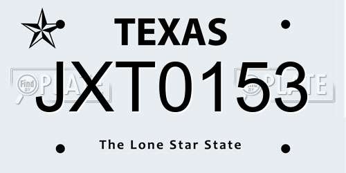 JXT0153 Texas License Plate