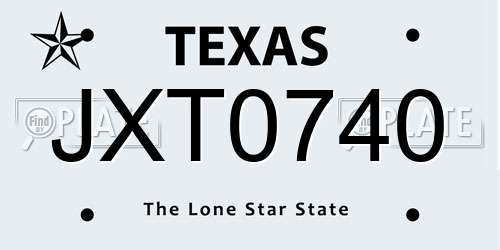 JXT0740 Texas License Plate