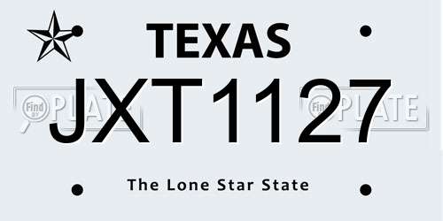 JXT1127 Texas License Plate