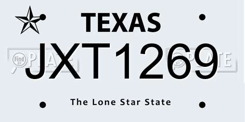 JXT1269 Texas License Plate