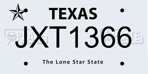 JXT1366 Texas License Plate