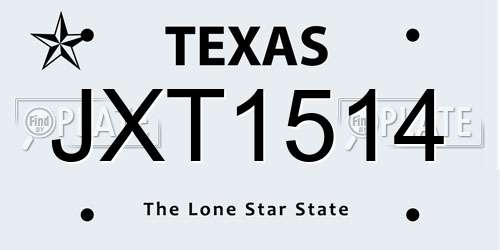 JXT1514 Texas License Plate