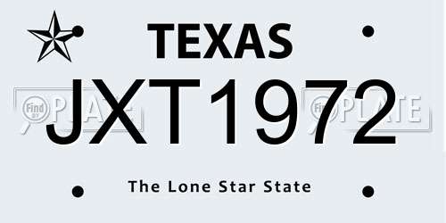 JXT1972 Texas License Plate